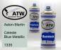 Preview: Aston-Martin, Celeste Blue Metallic, 1335: 400ml Sprühdose + 400ml Klarlack - Set, von ATW Autoteile West.